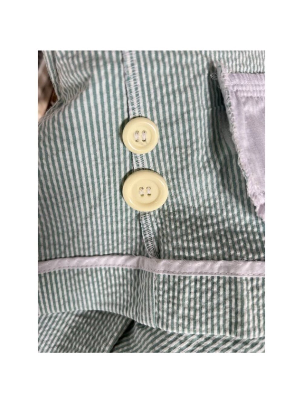 Sheer Blooms Polished Casual Seersucker Blazer By Emma James Petite 12 Stretch M - Picture 9 of 12
